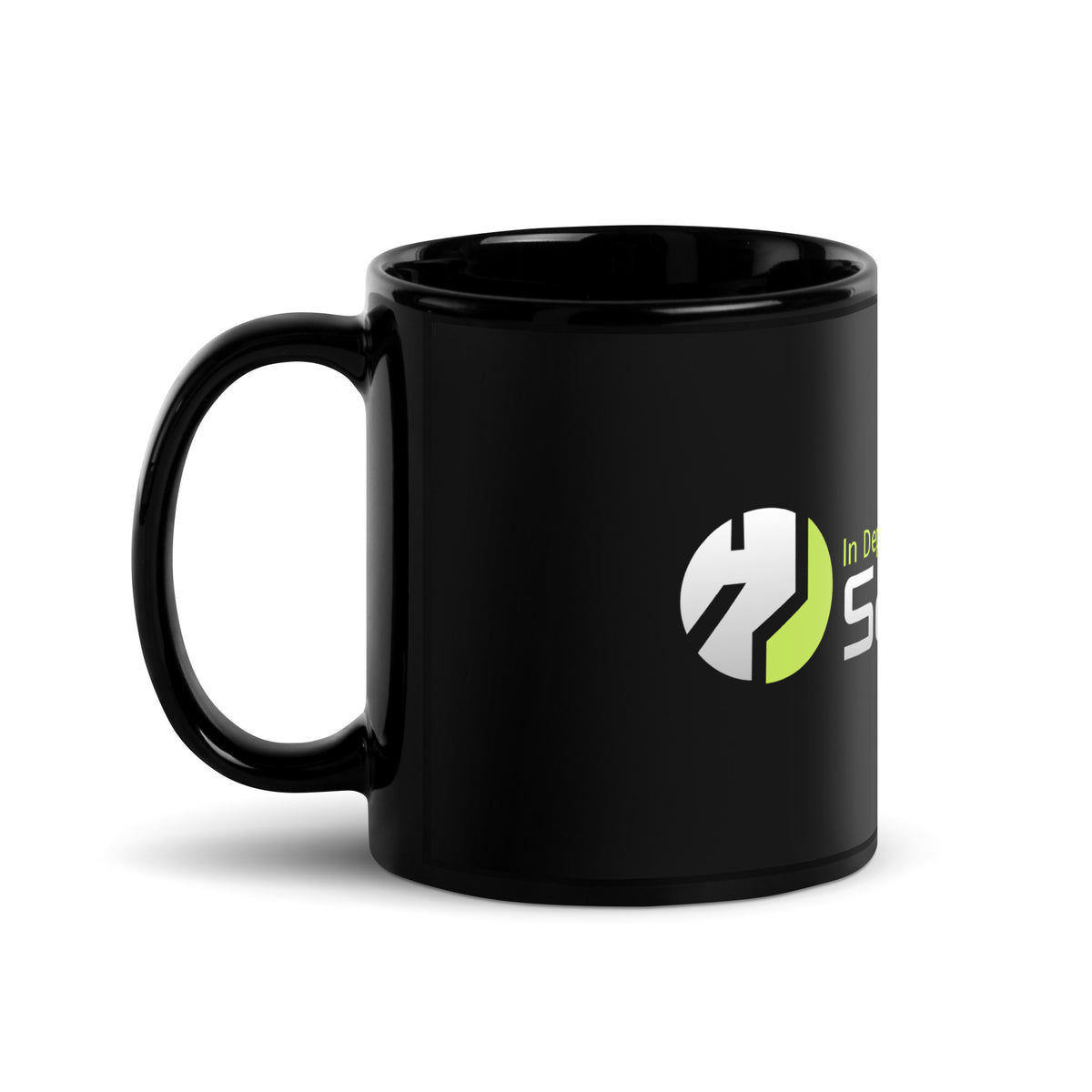 SecNews Cyber Mug in 11 oz, handle on left view, with SecNews "In Depth IT News" logo