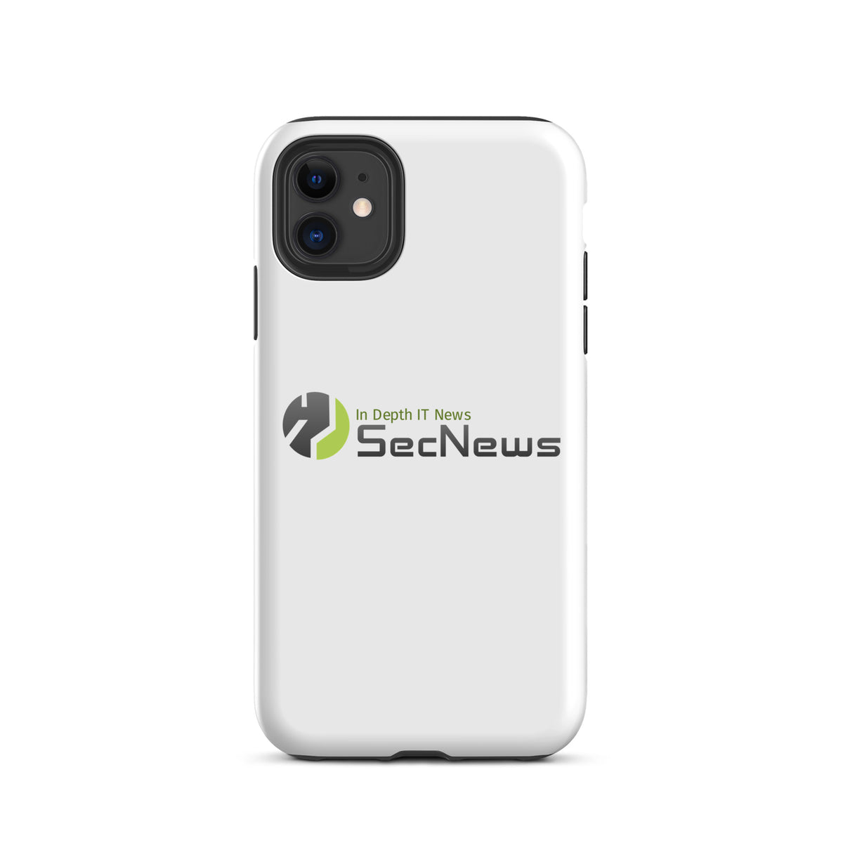 TechGuard Tough Case for iPhone in Glossy / iPhone 11, front view, with SecNews "In Depth IT News" logo