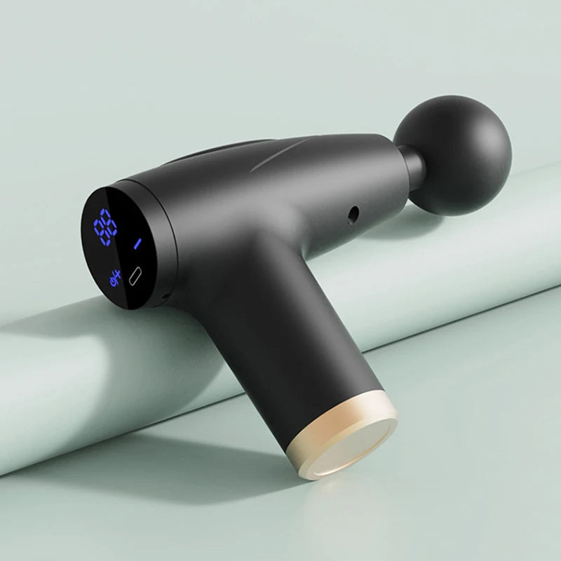 Portable Black Mini Massage Gun for Muscle Relaxation and Vibration Massage